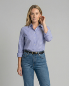 Damen Hemdbluse Langarm mit feinen Streifen