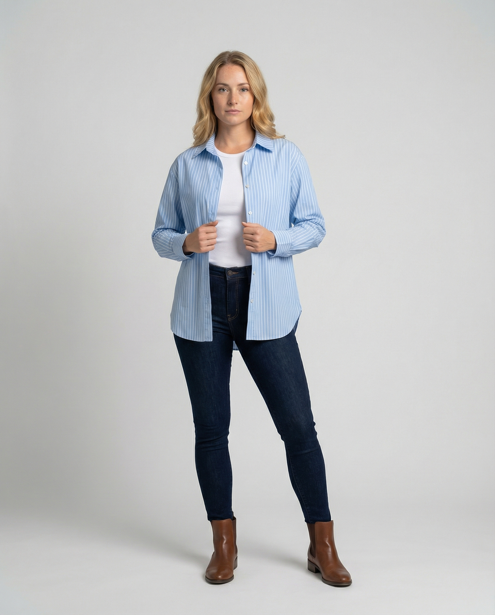 Damen Hemdbluse gestreift oversized