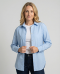 Hemdbluse Damen lässig mit feinen Streifen