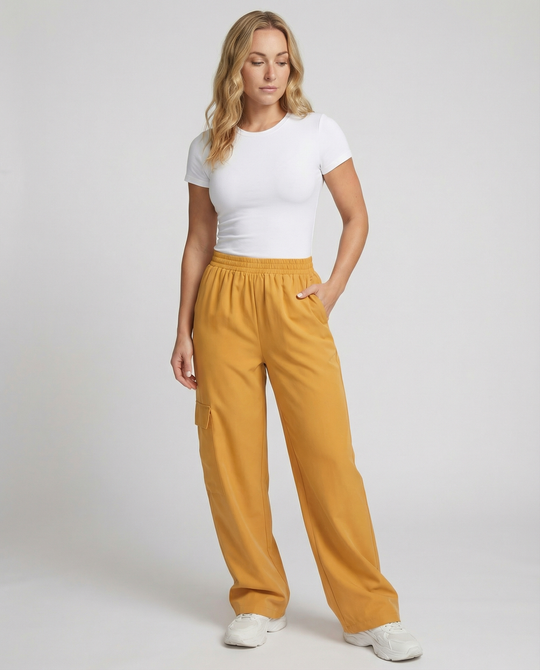 Damen Cargo-Hose mit weitem Schnitt und praktischen Taschen R&B