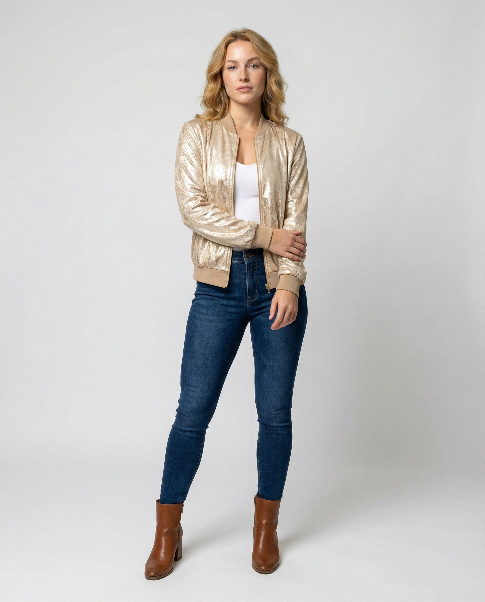 Glänzende Bomberjacke Damen | R&B