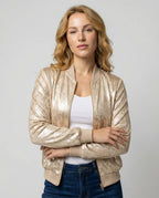Glänzende Bomberjacke Damen | R&B