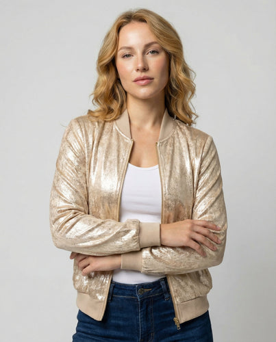 Glänzende Bomberjacke Damen | R&B