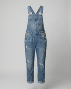 Damen Lässige Denim-Latzhose mit Weit geschnittenem Bein R&B