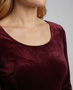 Damen Samt Minikleid mit Spitzenvolant und langen Ärmeln R&B