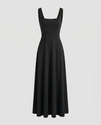 Elegantes Damen Maxikleid mit weichem Schnitt & quadratischem Ausschnitt | R&B