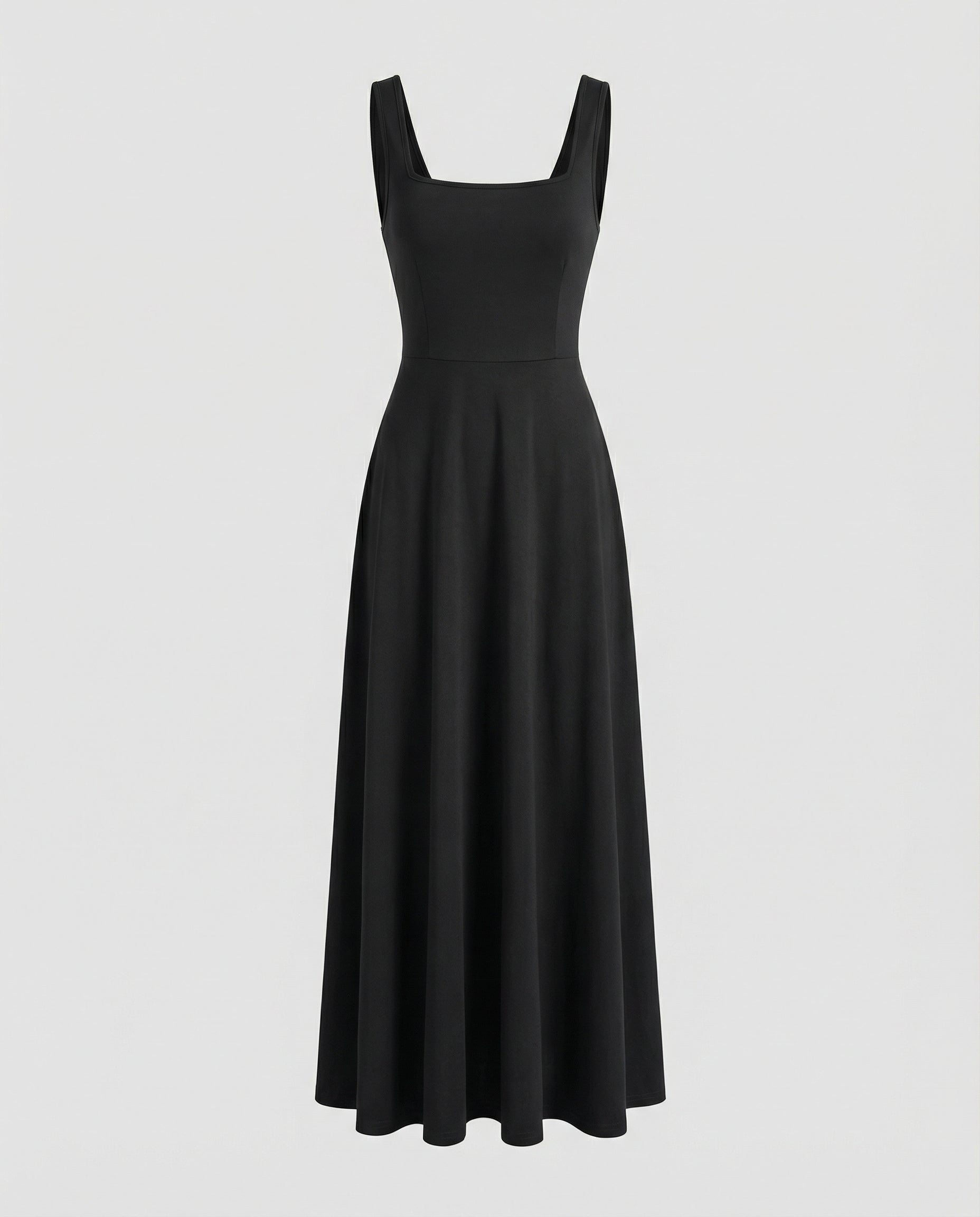 Elegantes Damen Maxikleid mit weichem Schnitt & quadratischem Ausschnitt | R&B