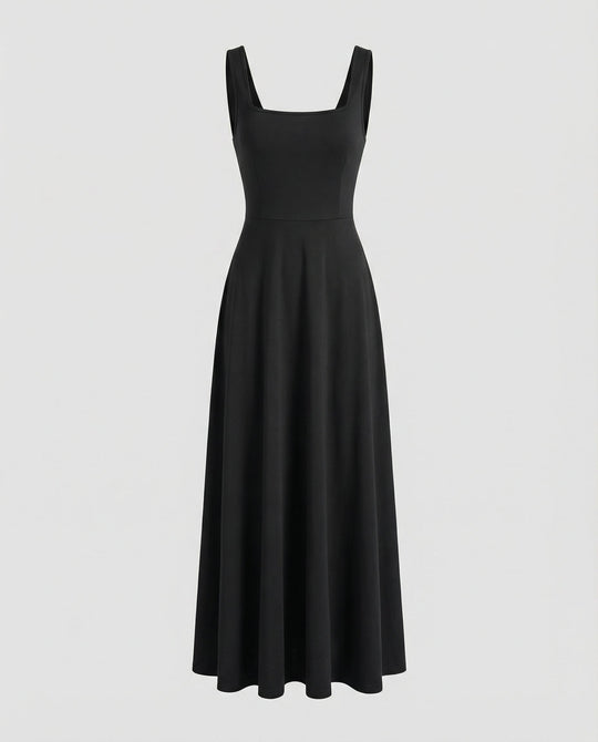 Elegantes Damen Maxikleid mit weichem Schnitt & quadratischem Ausschnitt | R&B