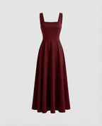 Elegantes Damen Maxikleid mit weichem Schnitt & quadratischem Ausschnitt | R&B