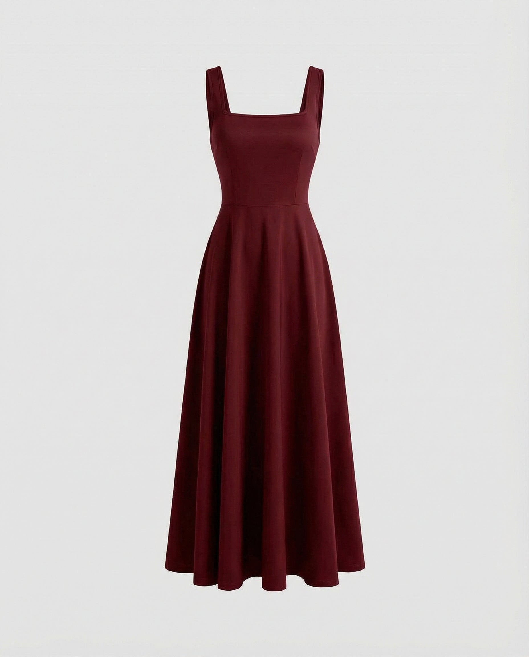 Elegantes Damen Maxikleid mit weichem Schnitt & quadratischem Ausschnitt | R&B