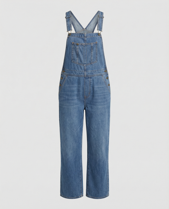 Damen Latzhose Jeans im lässigen Schnitt mit Taschen