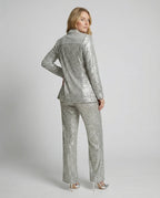 Damen Glitzerndes Blazeranzug mit weitem Bein und schimmernden Pailletten R&B