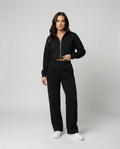 Damen Cropped Fleece-Jacke mit Reißverschluss R&B