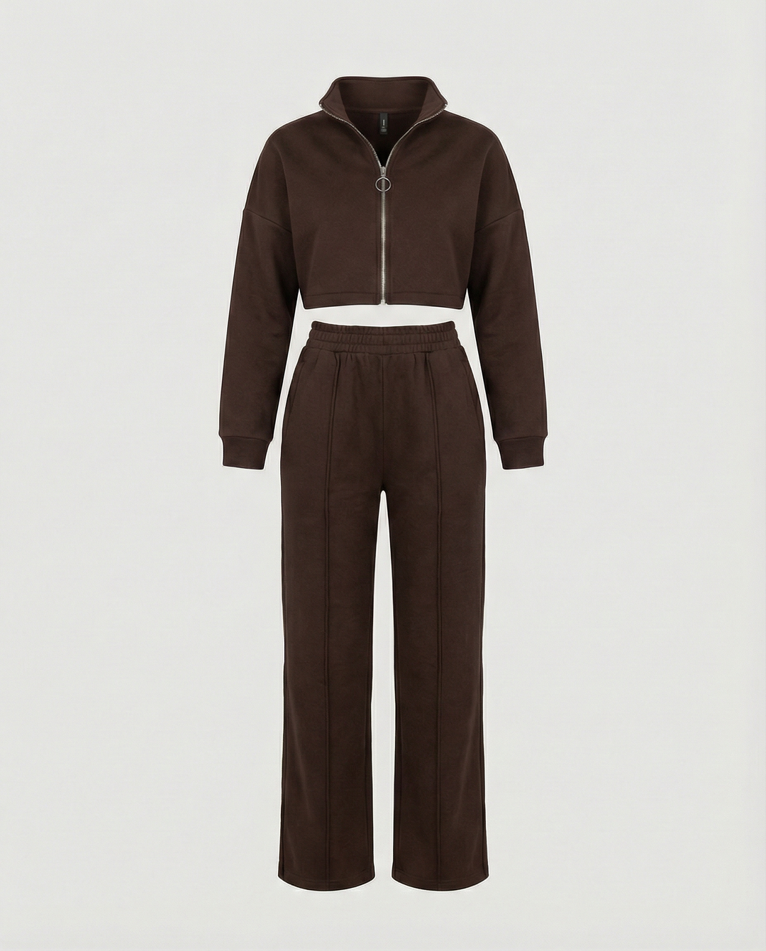 Damen Cropped Fleece-Jacke mit Reißverschluss R&B