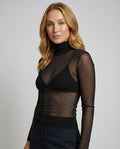 Transparente Turtleneck Bluse Damen | R&B