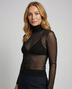 Transparente Turtleneck Bluse Damen | R&B