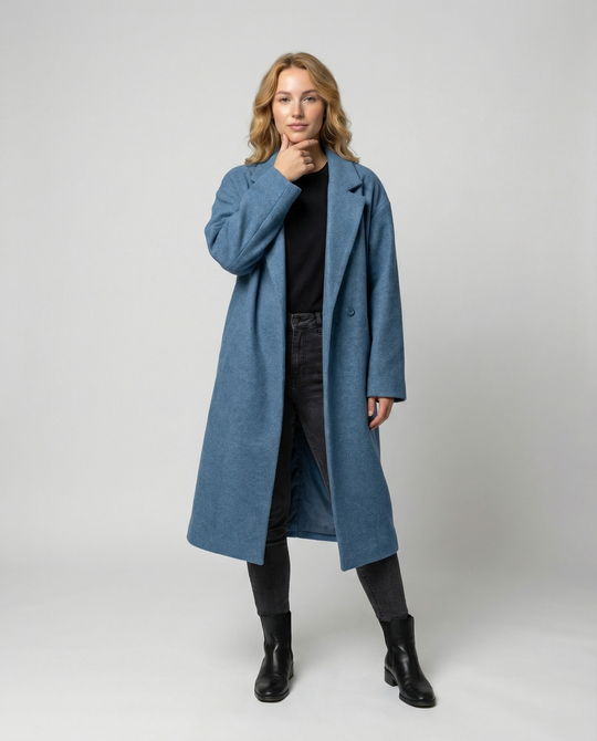 Damen Eleganter Oversized Wollmantel mit Taschen & Komfort | R&B
