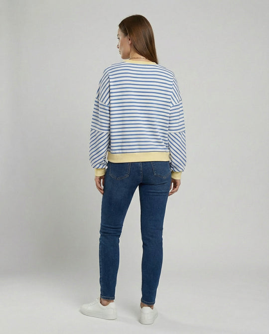 Boxy Sweatshirt Damen Gestreift | R&B