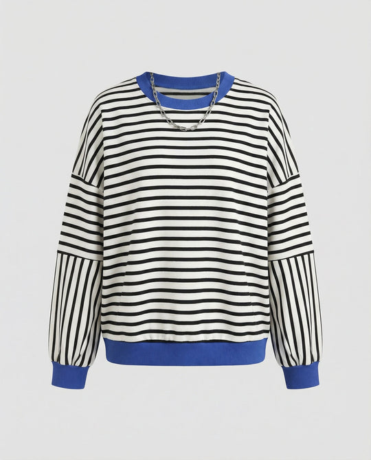 Boxy Sweatshirt Damen Gestreift | R&B