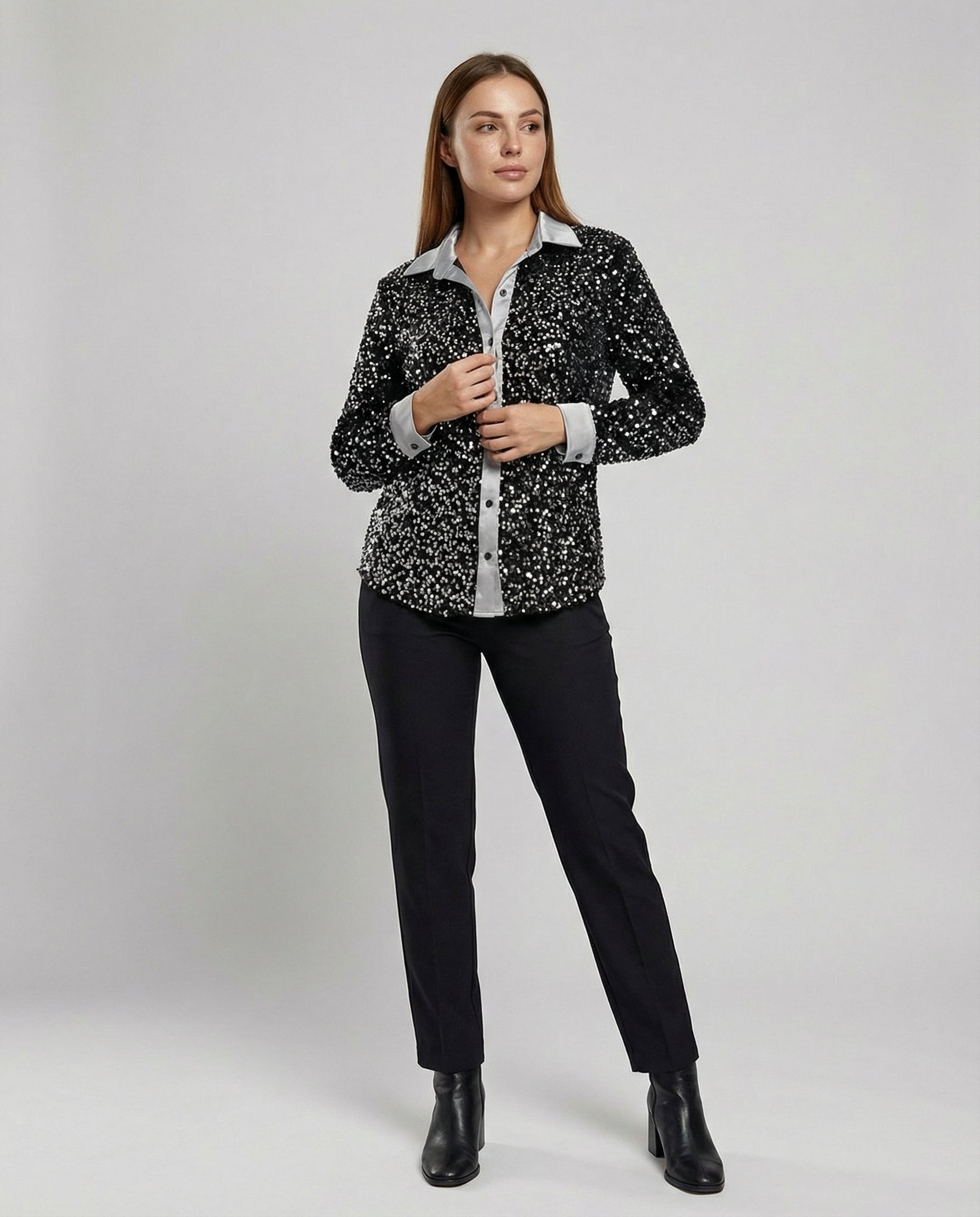 Glitzernde Damen Paillettenbluse | R&B
