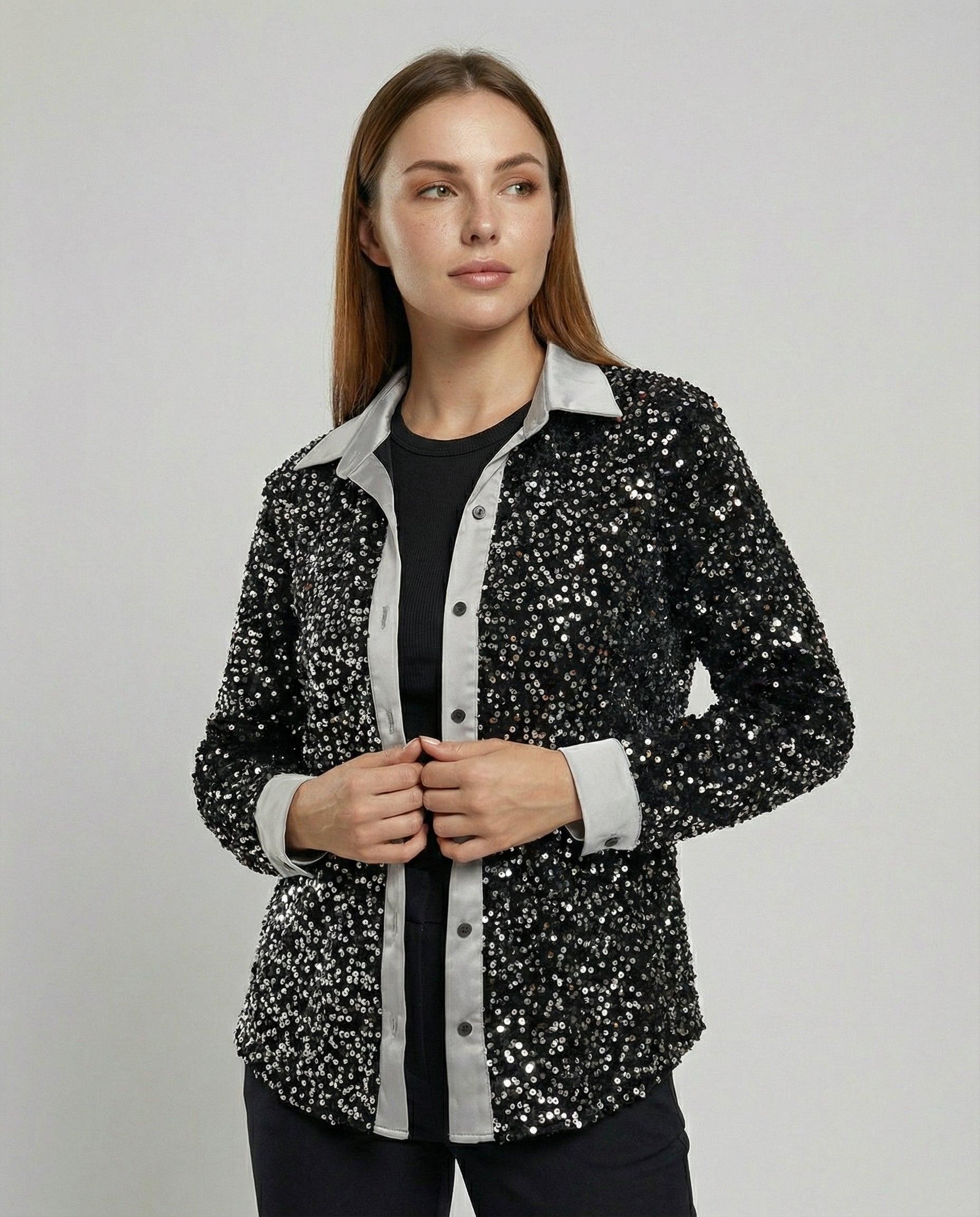 Glitzernde Damen Paillettenbluse | R&B