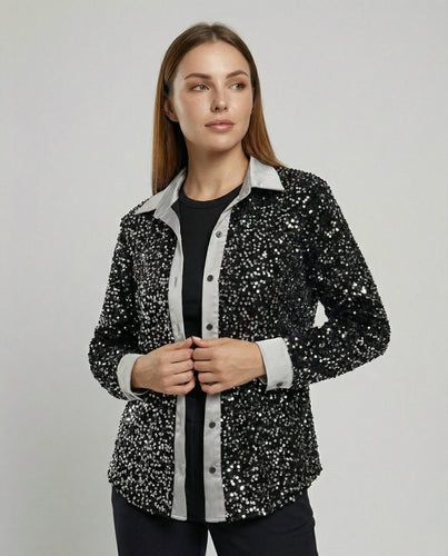 Glitzernde Damen Paillettenbluse | R&B