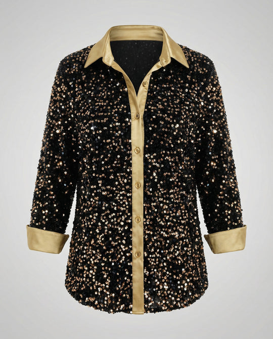 Glitzernde Damen Paillettenbluse | R&B