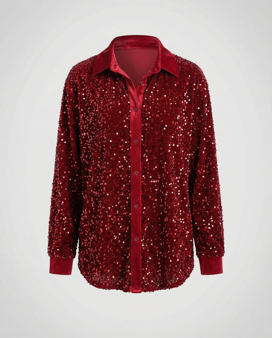 Glitzernde Damen Paillettenbluse | R&B