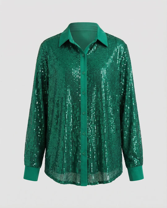 Glitzernde Damen Paillettenbluse | R&B
