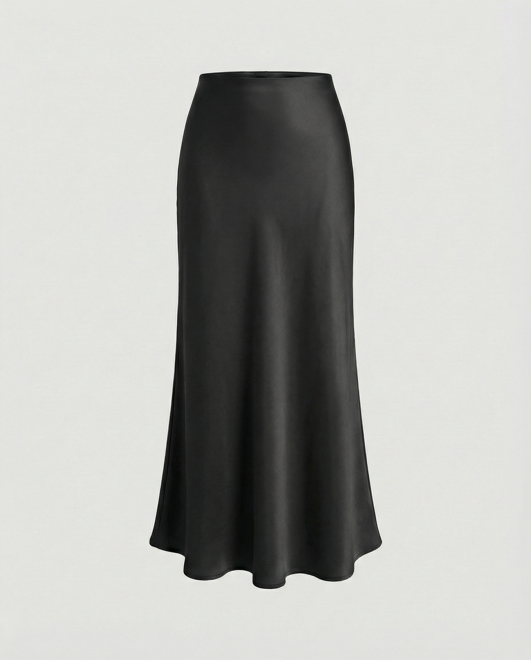 Damen Satin-Midirock mit fließendem Schnitt und hohem Bund R&B