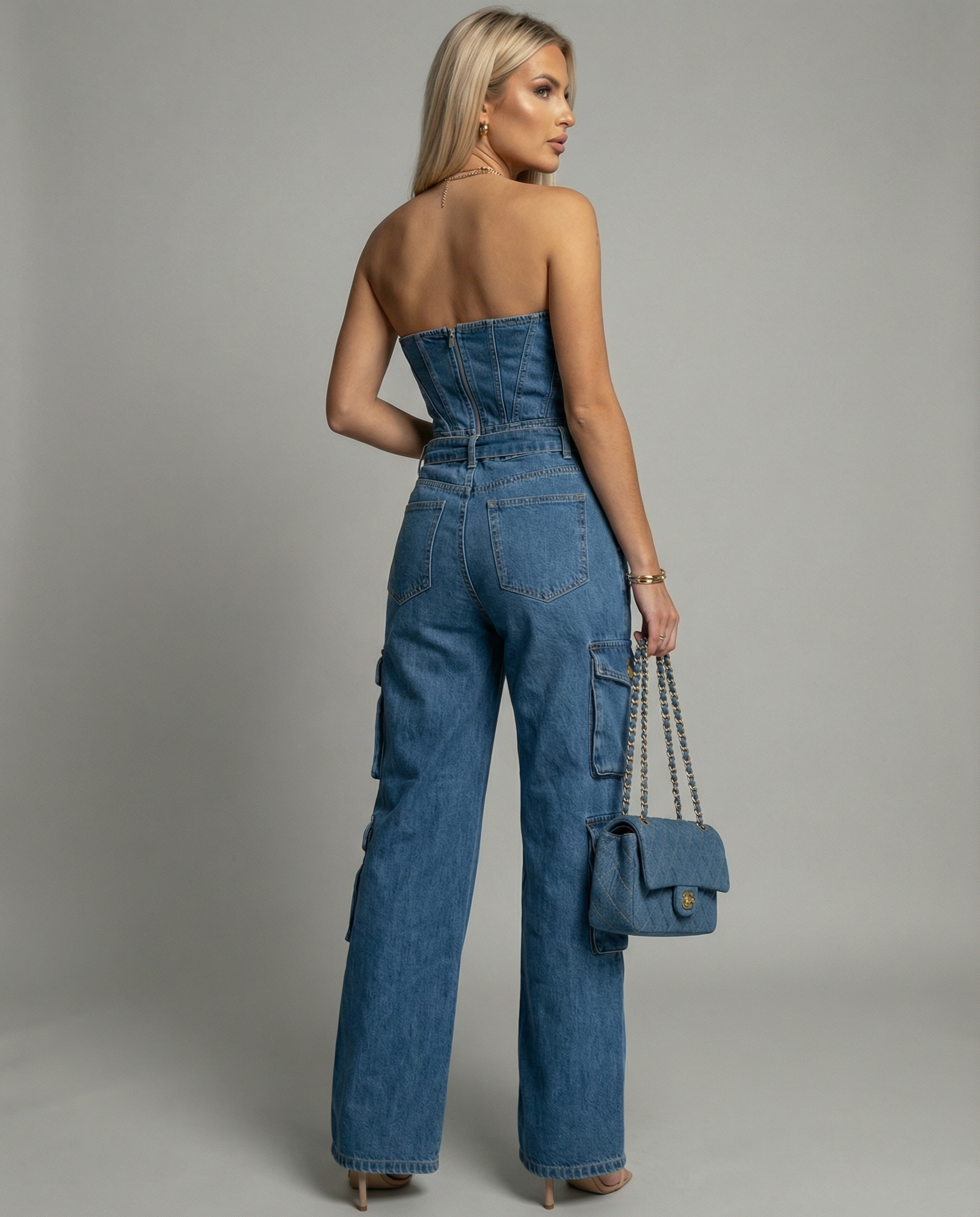 Damen Cargo-Overall mit hochgeschlossenem Design und praktischen Taschen R&B