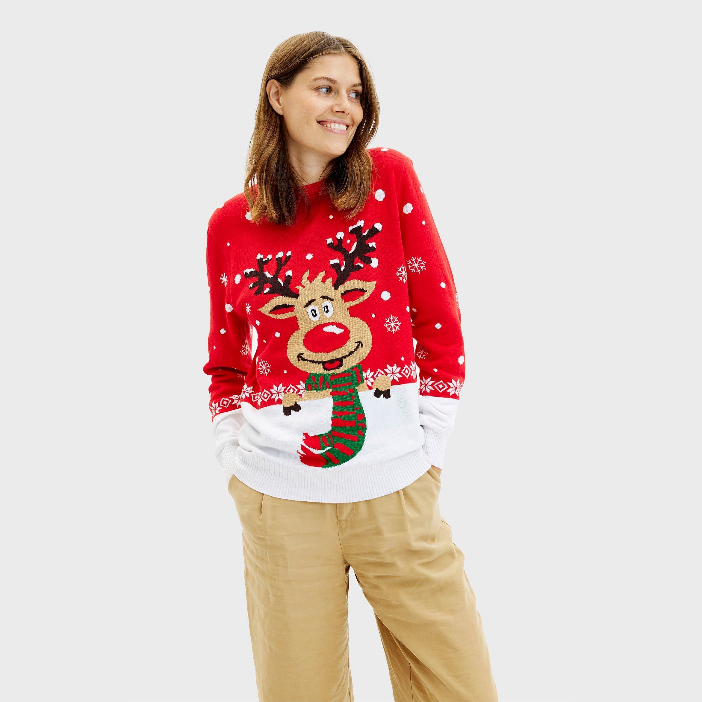 R&B | Rudolfs Weihnachts-Pullover Rot Damen