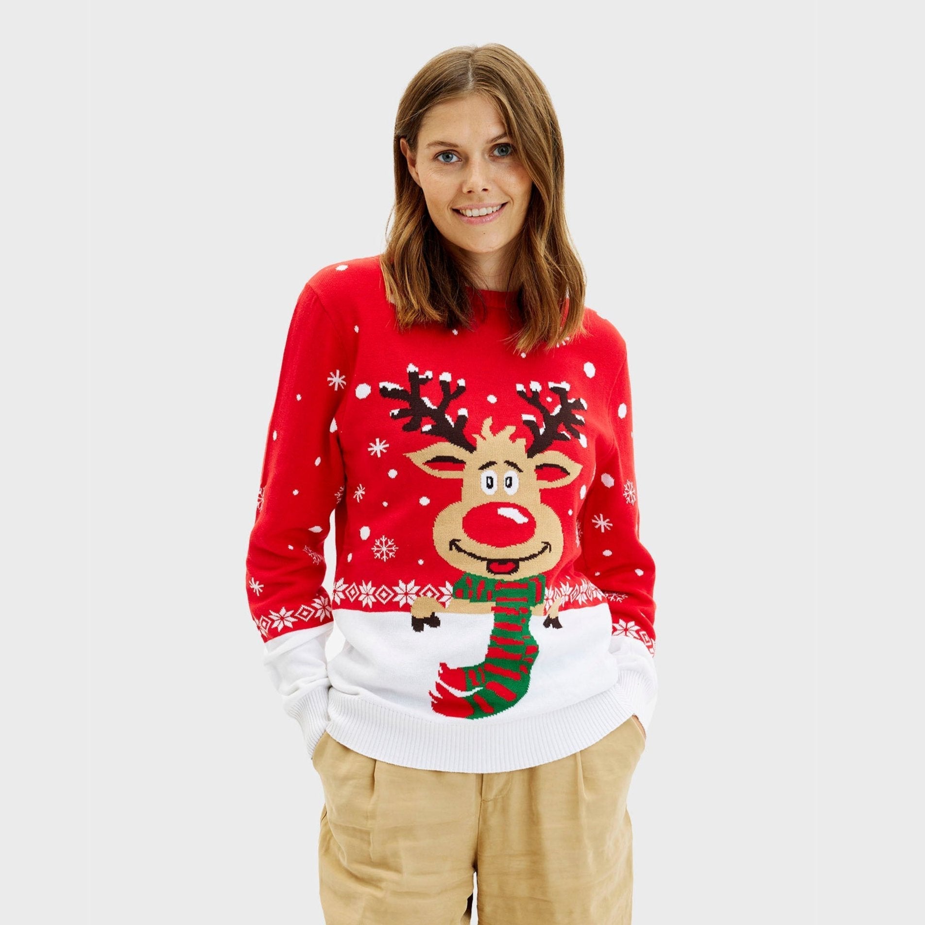 R&B | Rudolfs Weihnachts-Pullover Rot Damen