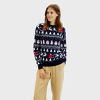 R&B | Der stilvolle Weihnachtspullover Navy Damen
