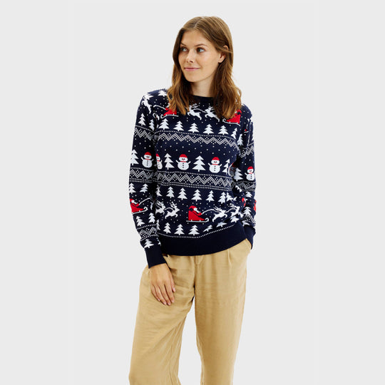 R&B | Der stilvolle Weihnachtspullover Navy Damen