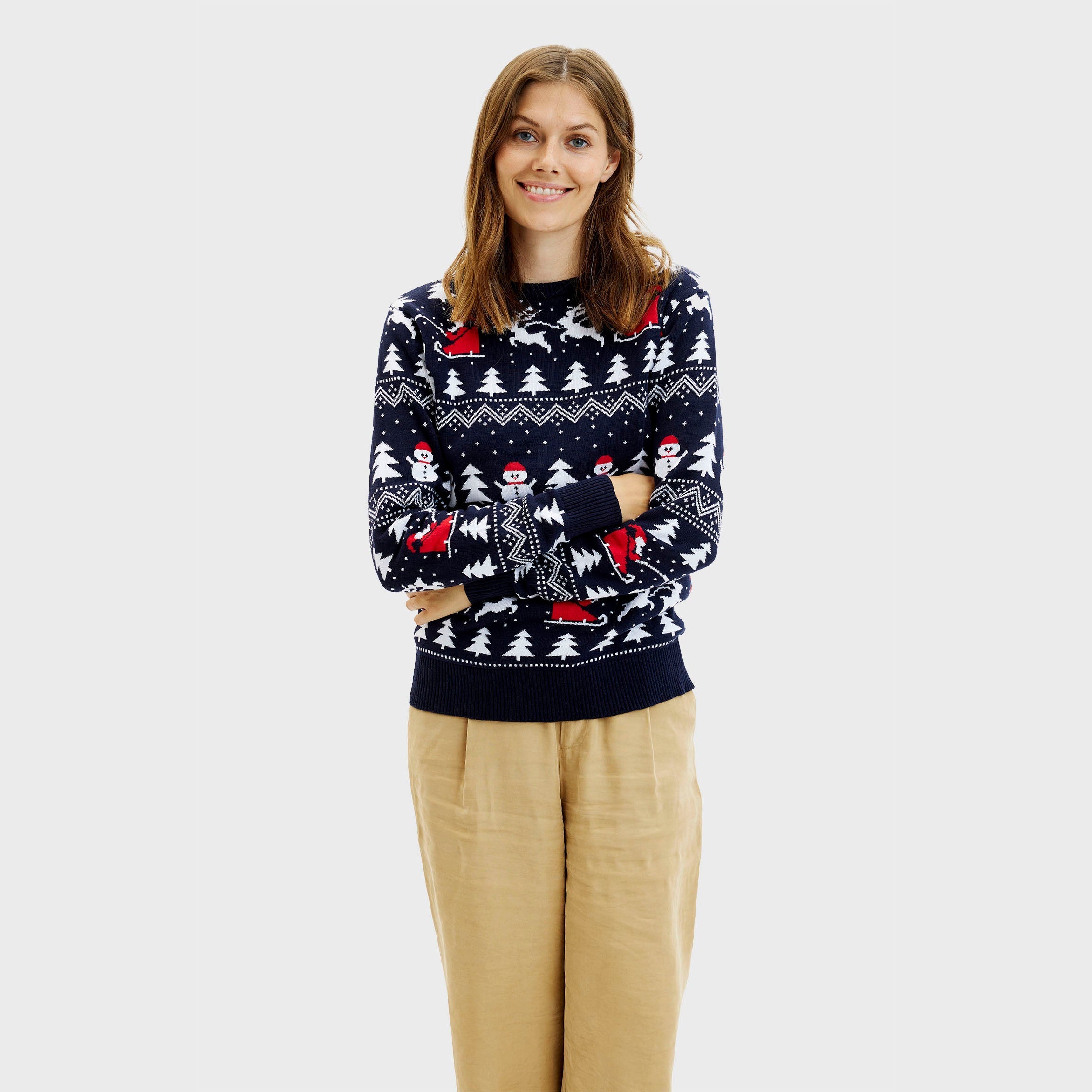 R&B | Der stilvolle Weihnachtspullover Navy Damen