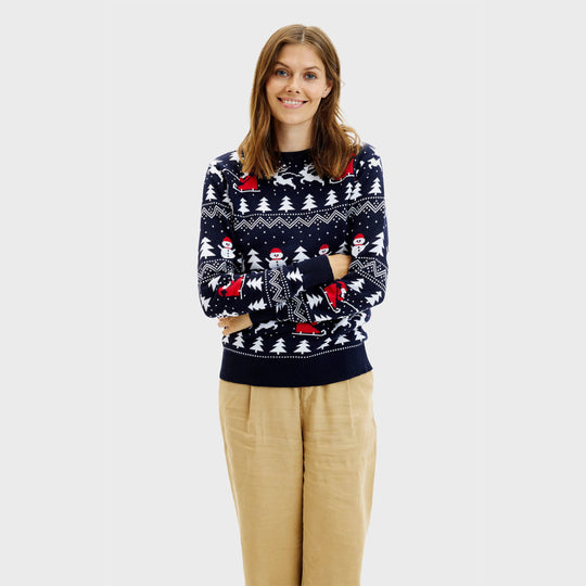 R&B | Der stilvolle Weihnachtspullover Navy Damen