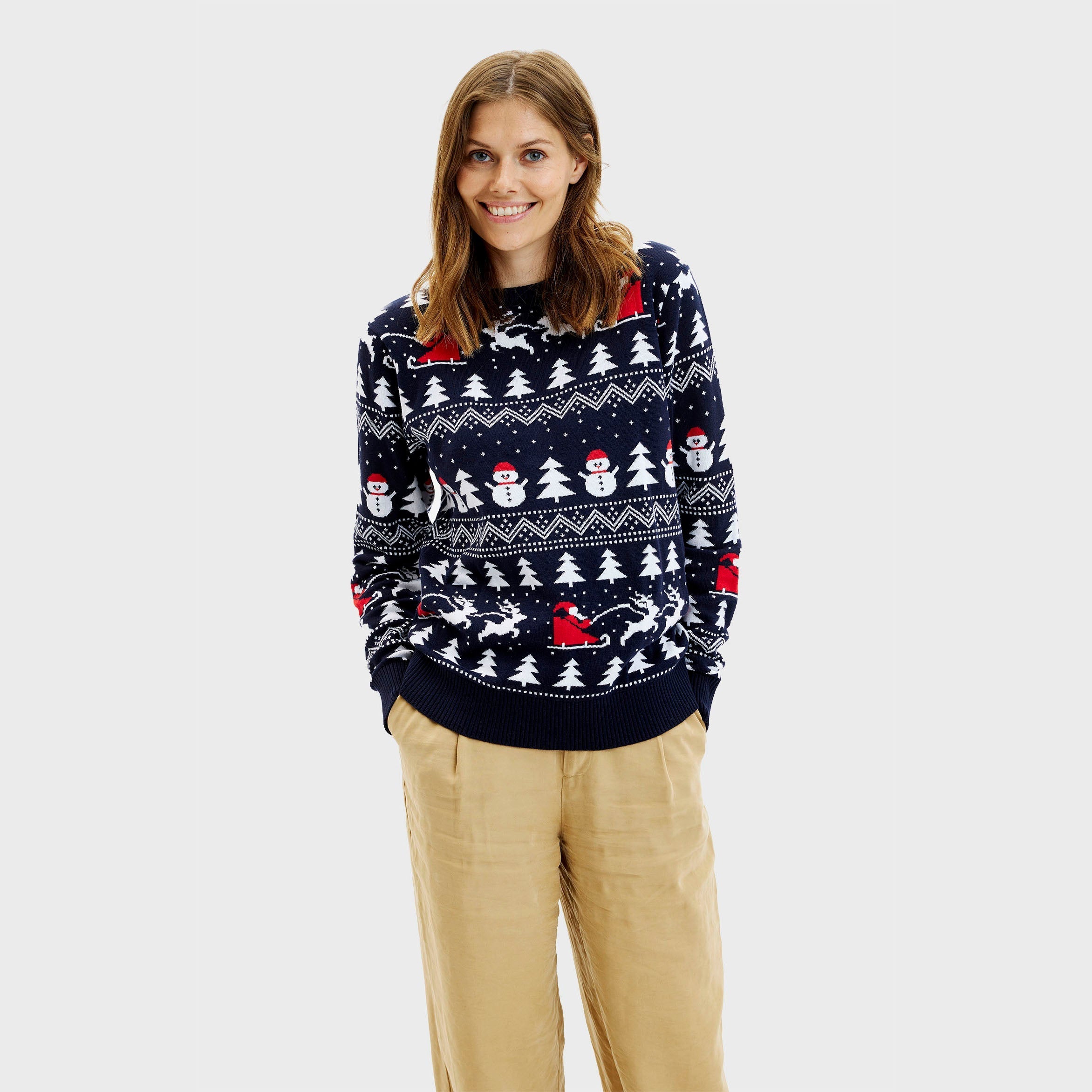R&B | Der stilvolle Weihnachtspullover Navy Damen