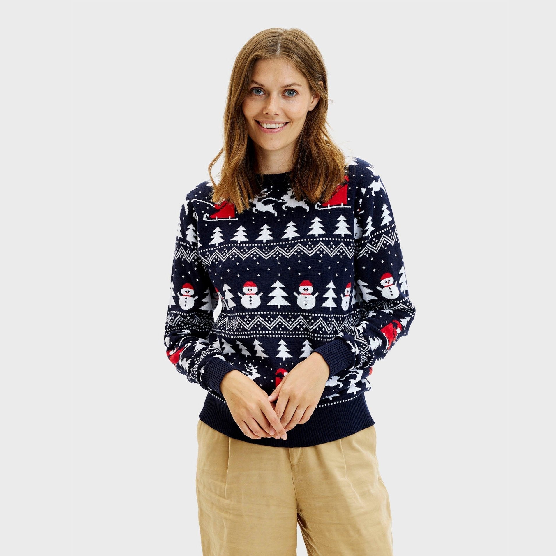 R&B | Der stilvolle Weihnachtspullover Navy Damen