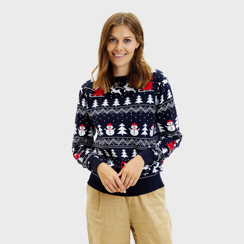 R&B | Der stilvolle Weihnachtspullover Navy Damen
