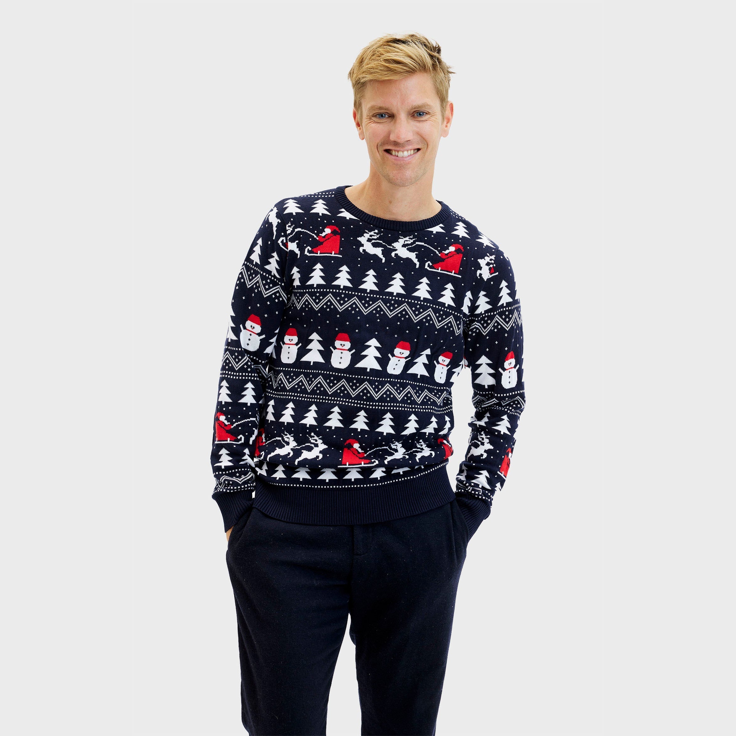 R&B | Der stylische Weihnachts-Pullover Navy Herren