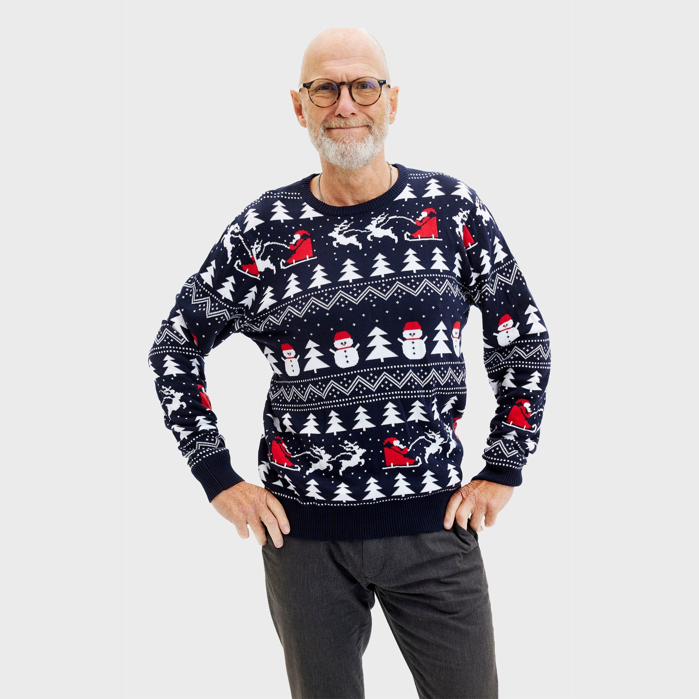 R&B | Der stylische Weihnachts-Pullover Navy Herren