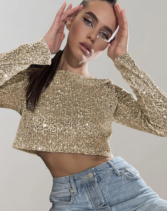 R&B – funkelndes crop-top für einen glamourösen auftritt