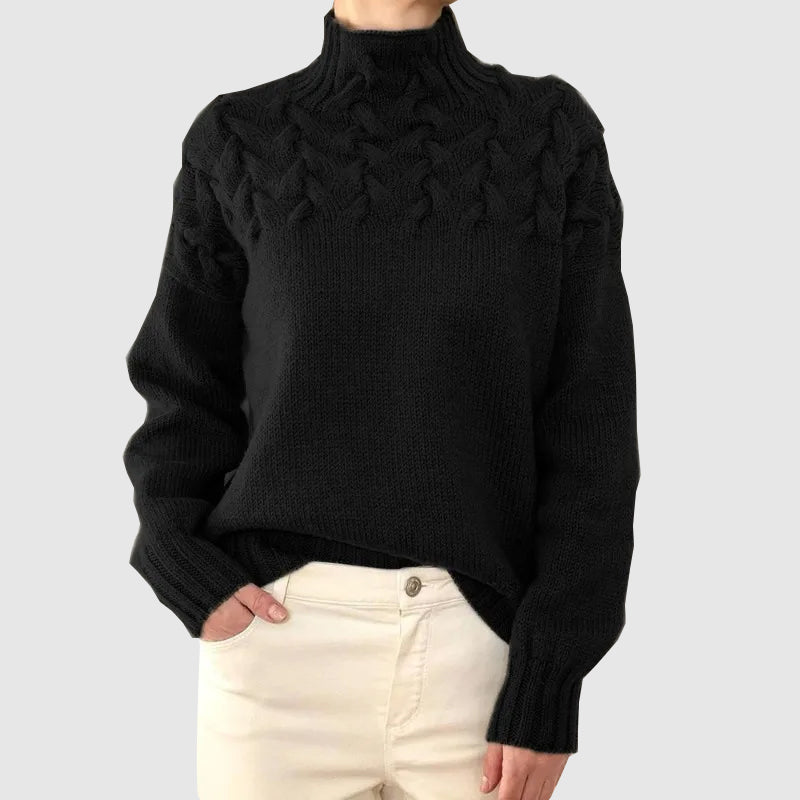 R&B | Kabelstrick Rollkragenpullover mit Langen Ärmeln