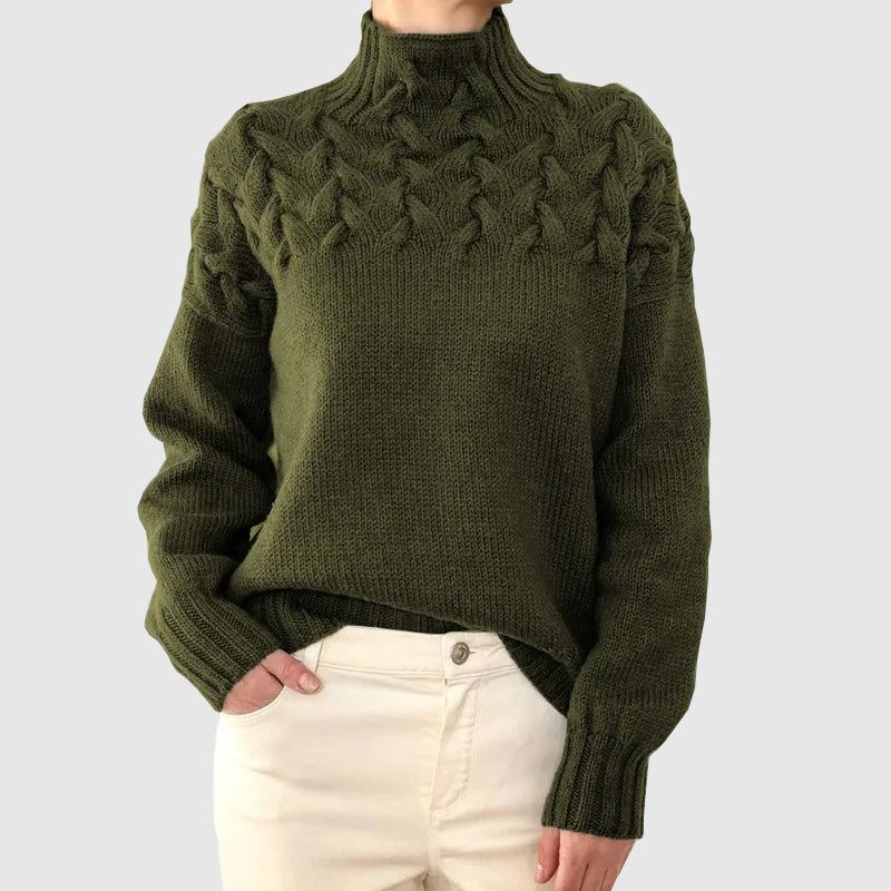 R&B | Kabelstrick Rollkragenpullover mit Langen Ärmeln