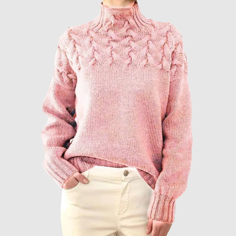 R&B | Kabelstrick Rollkragenpullover mit Langen Ärmeln