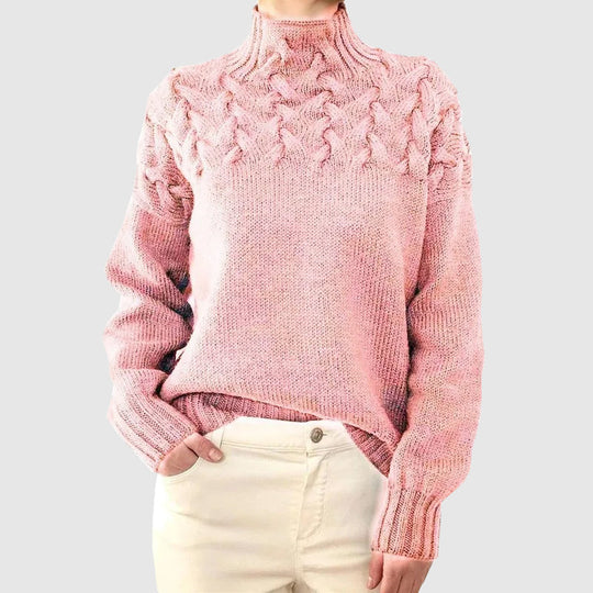 R&B | Kabelstrick Rollkragenpullover mit Langen Ärmeln