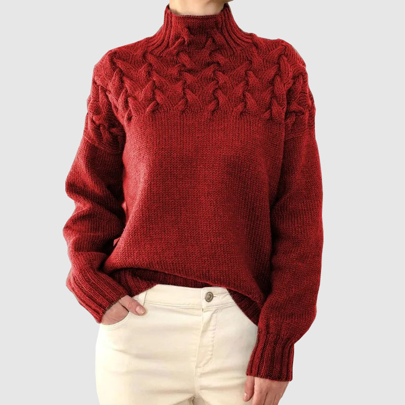 R&B | Kabelstrick Rollkragenpullover mit Langen Ärmeln