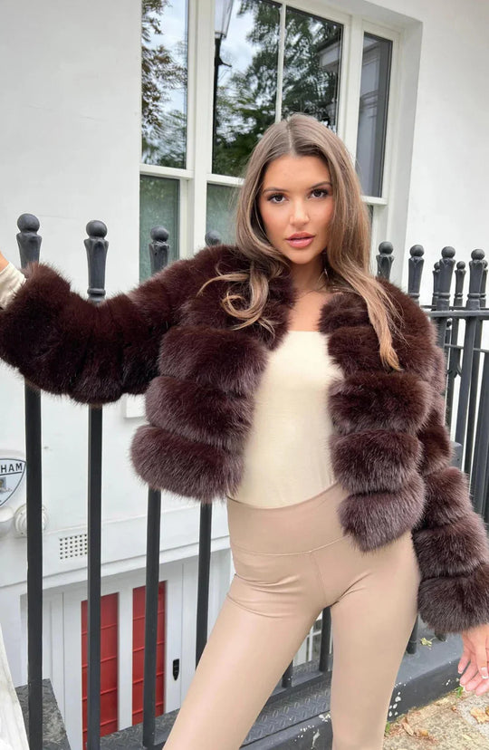 R&B | Kunstfell Puffermantel Kurze Plüsch Winterjacke