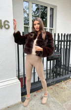R&B | Kunstfell Puffermantel Kurze Plüsch Winterjacke